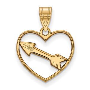 14K Plated Silver Pi Beta Phi Heart Pendant